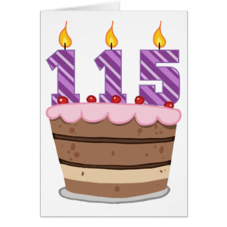 115 años en el pastel de cumpleaños
