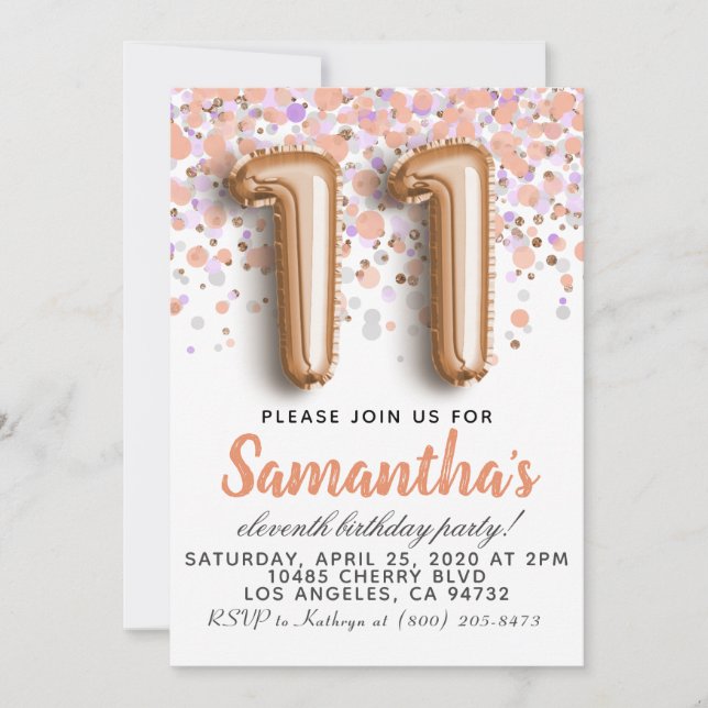 11.ª Invitación de Rosa a los cumpleaños (Anverso)
