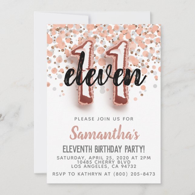 11.ª Invitación de Rosa a los cumpleaños (Anverso)