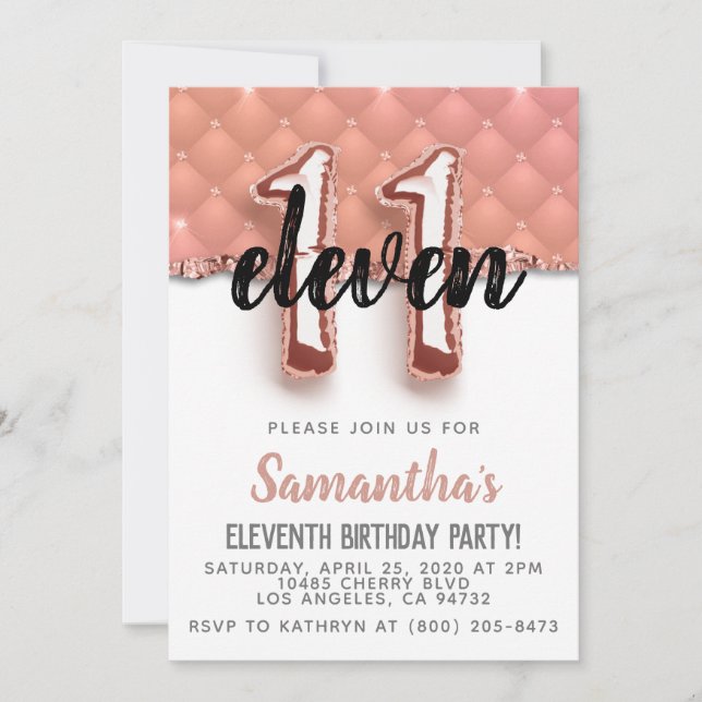 11.ª Invitación de Rosa a los cumpleaños (Anverso)