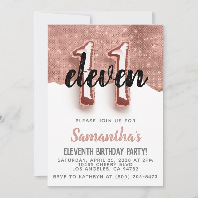 11.ª Invitación de Rosa a los cumpleaños (Anverso)