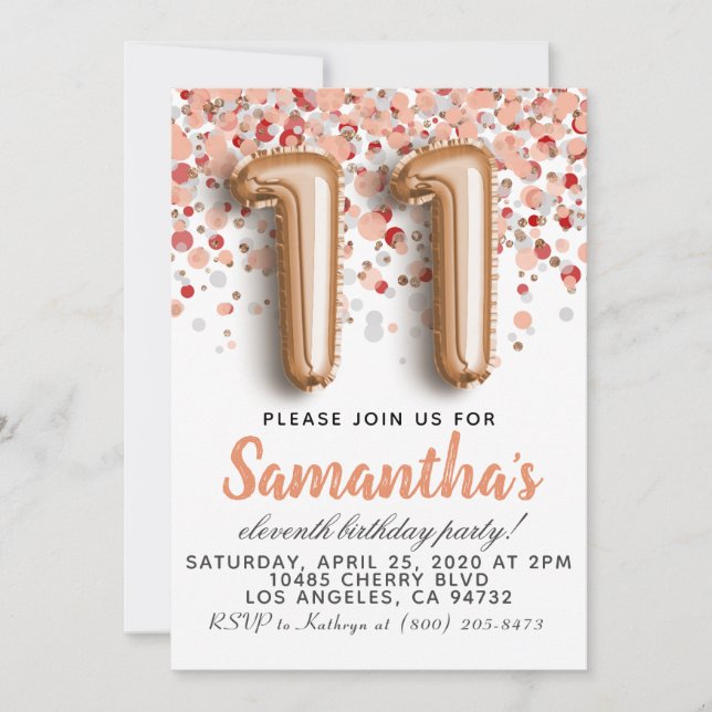 11.ª Invitación de Rosa a los cumpleaños (Anverso)