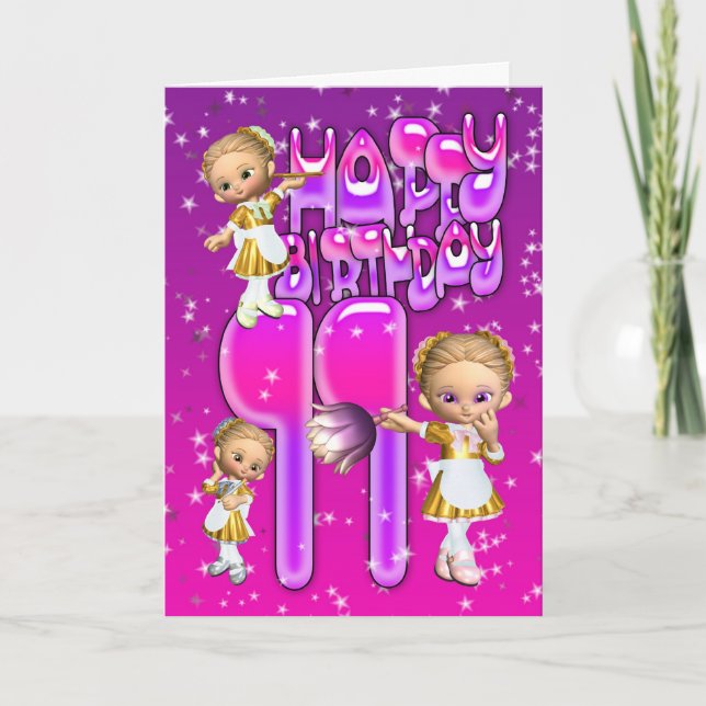11.ª tarjeta de cumpleaños pequeñas y lindas sirvi (Anverso)