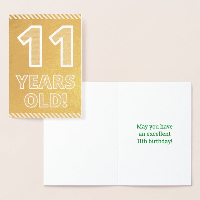 11.º cumpleaños: audaz "¡11 años!" Tarjeta de Reli (Demostración)