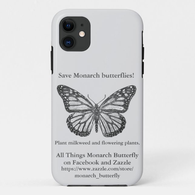11 Funda para iPhone Case-Mate de mariposa monarca (Reverso)