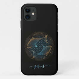 11 Funda para iPhone Case-Mate de Piscis zodíaco negr