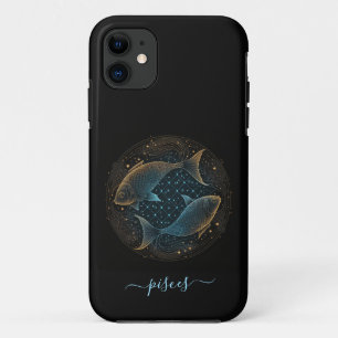 11 Funda para iPhone Case-Mate de Piscis zodíaco negr
