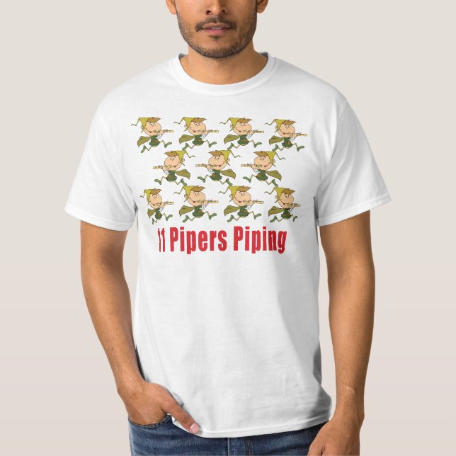 11 gaiteros que instalan tubos las camisetas (Anverso)