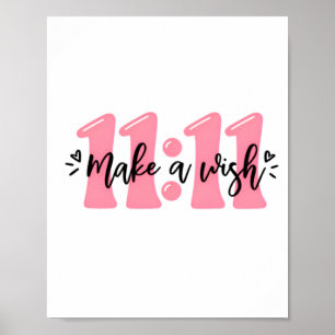 11 Haz Un Deseo Póster de Tipografía Rosa Lindo