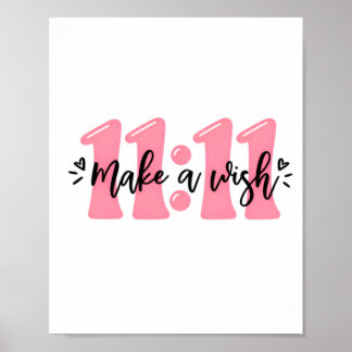 11 Haz Un Deseo Póster de Tipografía Rosa Lindo