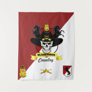 11.o Tapiz de caballo negro medio