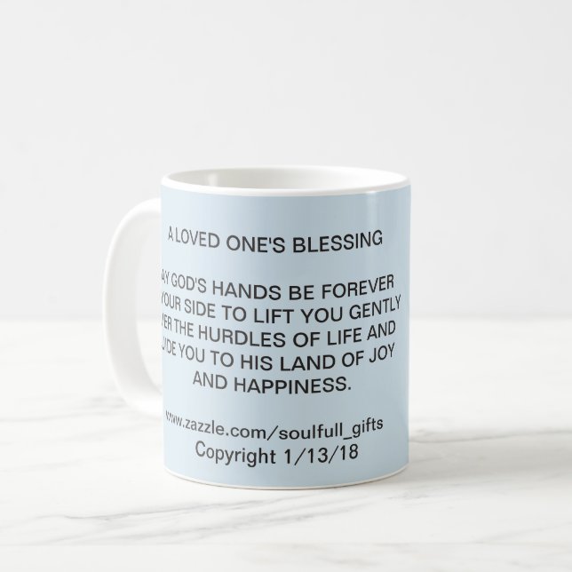 11 onzas. TAZA de CAFÉ con "AMADO SU BENDICIÓN " (Anverso izquierdo)