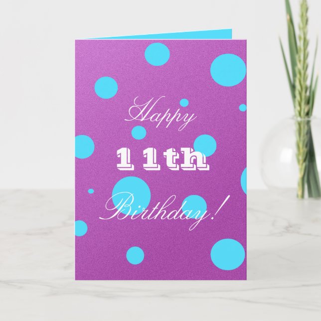 11ma tarjeta de cumpleaños feliz para el chica (Anverso)