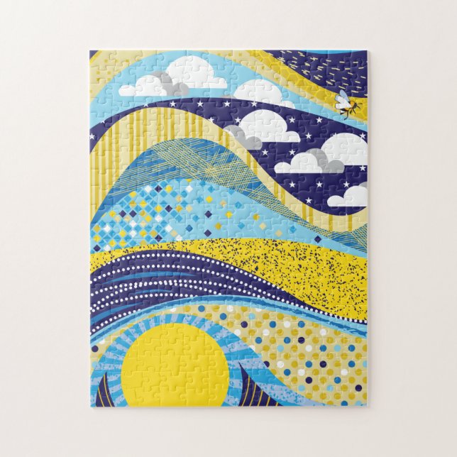 11x14 Abstract Sky Puzzle for Colorblind People (Vertical)