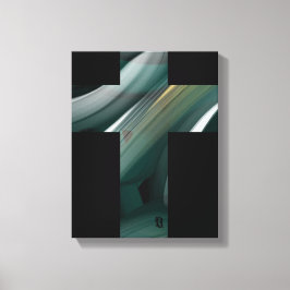 11x14" Arte abstracto de moda en lienzo negro blan
