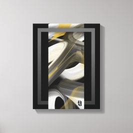11x14" Arte abstracto de moda en lienzo negro blan