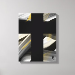 11x14" Arte abstracto de moda en lienzo negro blan