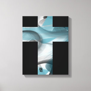 11x14" Arte abstracto de tendencia en lienzo negro