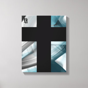 11x14" Arte abstracto de tendencia en lona negro b