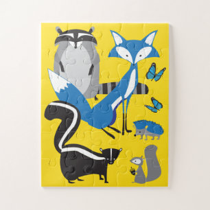 11x14 niños puzzle animal para niños ciegos a co