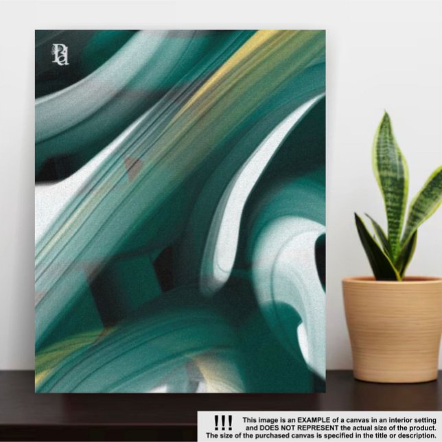 11x14" Tendencia Resumen de lienzo de arte verde b (Subido por el creador)