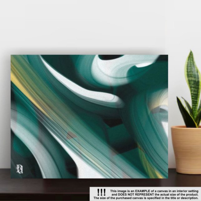 11x14" Tendencia Resumen de lienzo de arte verde b (Subido por el creador)