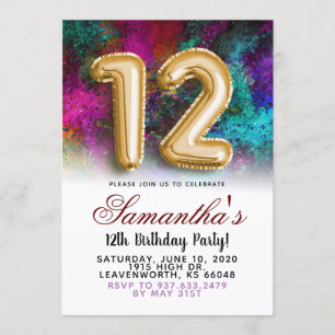 12ª Invitación por degradado por cumpleaños