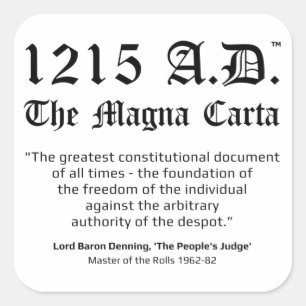 1215 A.D.™ Pegatinas de citas de la Carta Magna