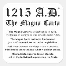 1215 A.D.™ Pegatinas de derecho común de la Carta 
