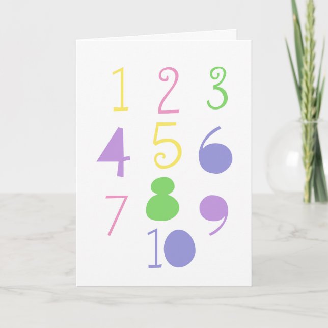 123 Tarjeta de cumpleaños de impresión numérica (Anverso)