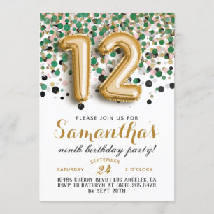 12.ª Invitación a Confetti de Cumpleaños