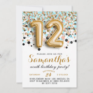 12.ª Invitación a Confetti de Cumpleaños