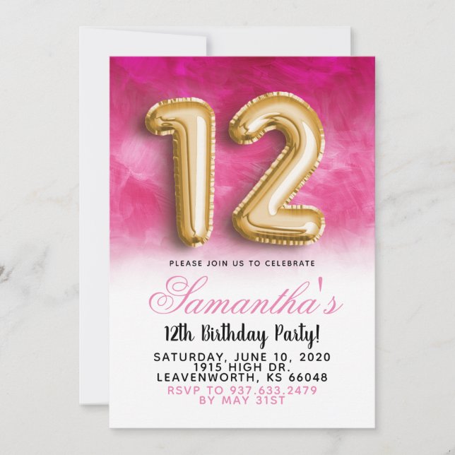 12.ª Invitación al Gradiente de Cumpleaños (Anverso)