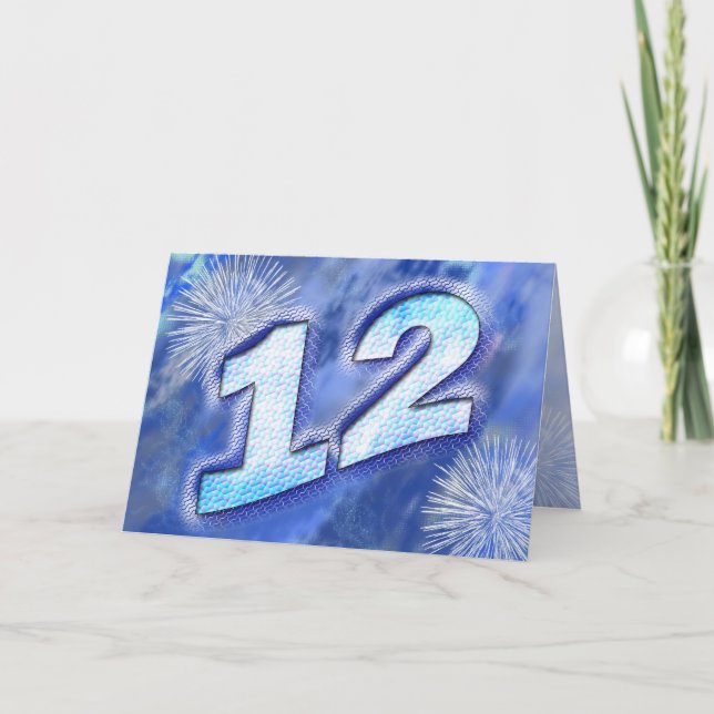 12.ª tarjeta de cumpleaños con fuegos artificiales (Anverso)