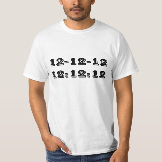 12-12-12 blanco de la camiseta (Anverso)