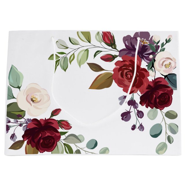 12.5lx4wx9h Bolsa de regalo grande Roses blancos G (Anverso)