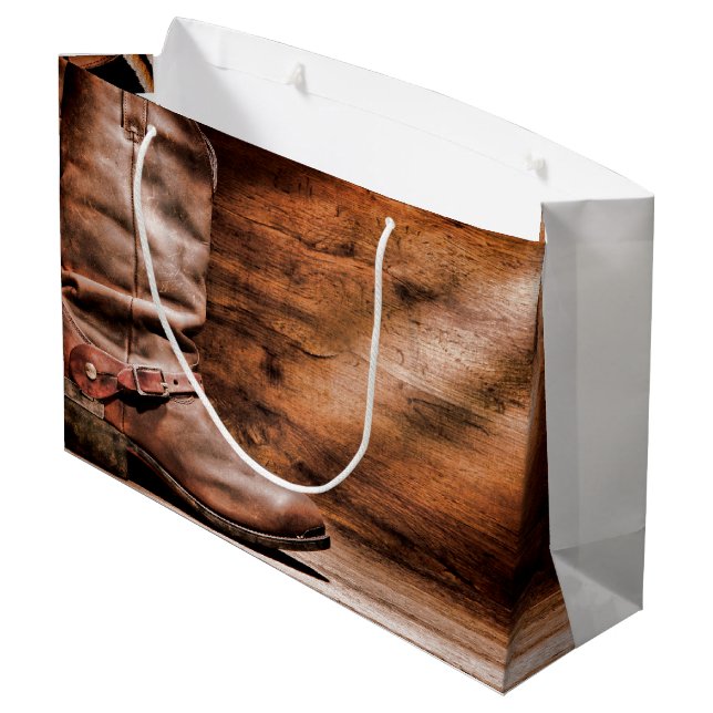 12.5lx4wx9h Gran Bolsa de Regalo Cowboy Boots Made (Angulo reverso)
