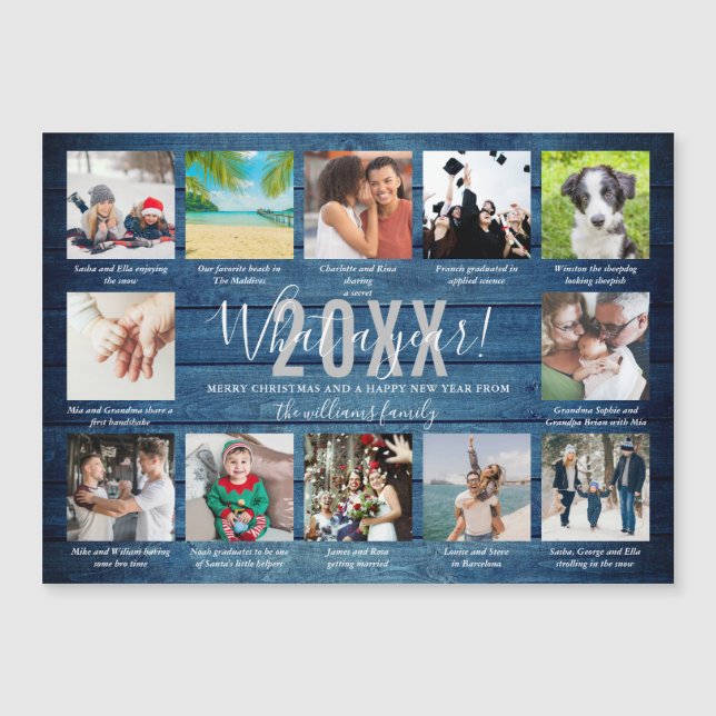 12 Capturas de Fotos Qué Año Madera Azul Fiesta (Anverso)