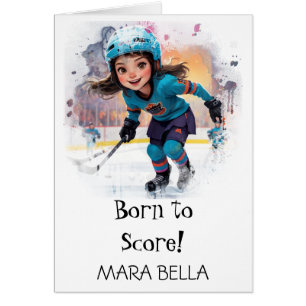 *~* 12 Chica de Hockey de Cute AP94 Personaliza el