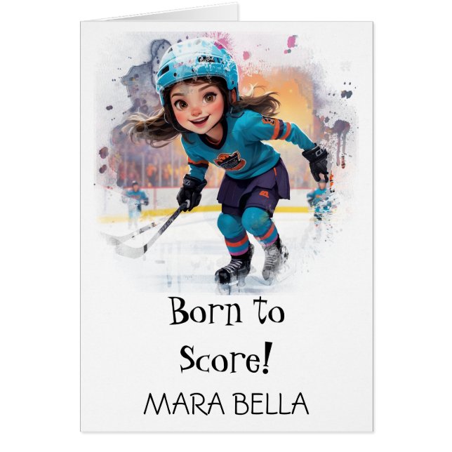 *~* 12 Chica de Hockey de Cute AP94 Personaliza el (Frente)