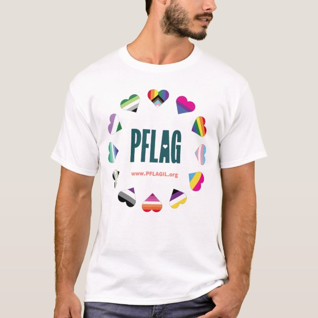 12 Círculo cardíaco Círculo PFLAG Camiseta para co (Anverso)