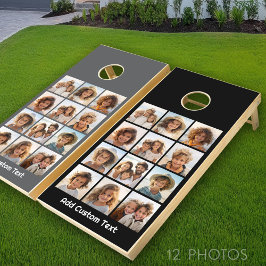 12 Collage de fotos con fondo gris negro