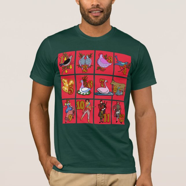12 días de camisetas del navidad, ropa, regalos (Anverso)