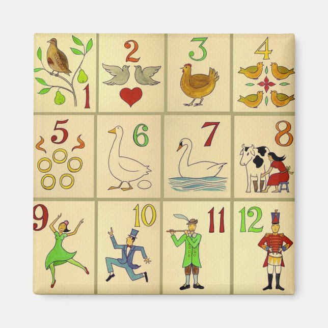 12 días de imán de Navidades (Frente)