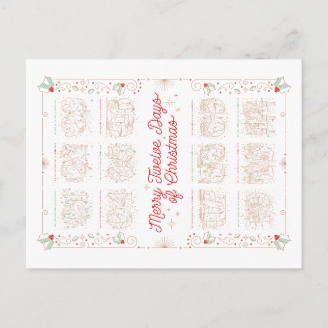 12 DÍAS DE NAVIDAD / Tarjeta Postal de Navidad (Anverso)