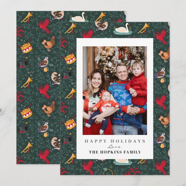 12 días de Navidades en casa foto familiar de vaca (Anverso / Reverso)