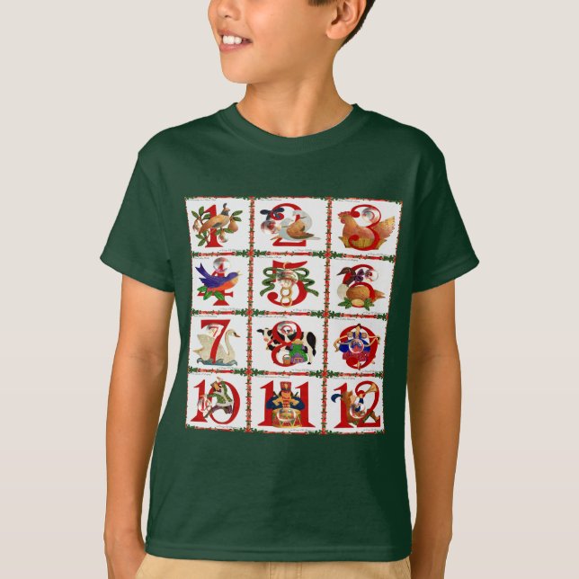 12 Días De Navidades Quilt Print Gifts Camisetas (Anverso)