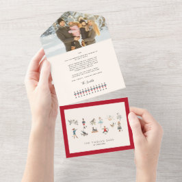 12 días de Navidades Tarjeta de vacaciones triple