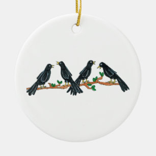 12 días de ornamento del navidad - cuatro pájaro