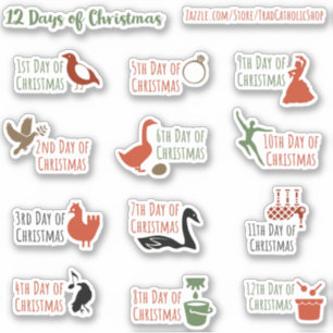 12 días de pegatinas navideñas para el diario de p